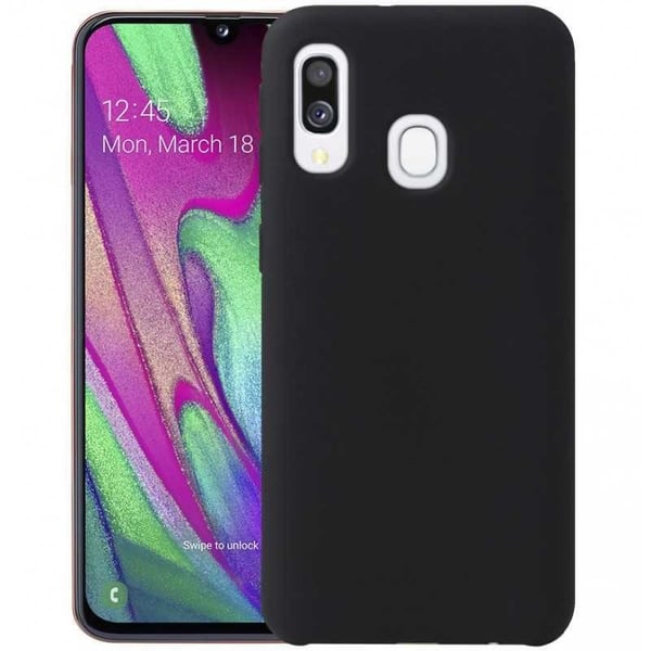 Samsung Galaxy A40 kuminen mattamusta silikonikuori