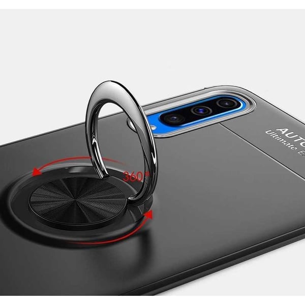 Käytännöllinen iskunkestävä Samsung A70 suojus sormustelineellä V3