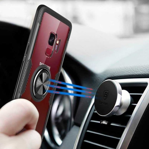 Samsung S9 Plus Käytännöllinen iskunkestävä suojus sormustelineellä V4