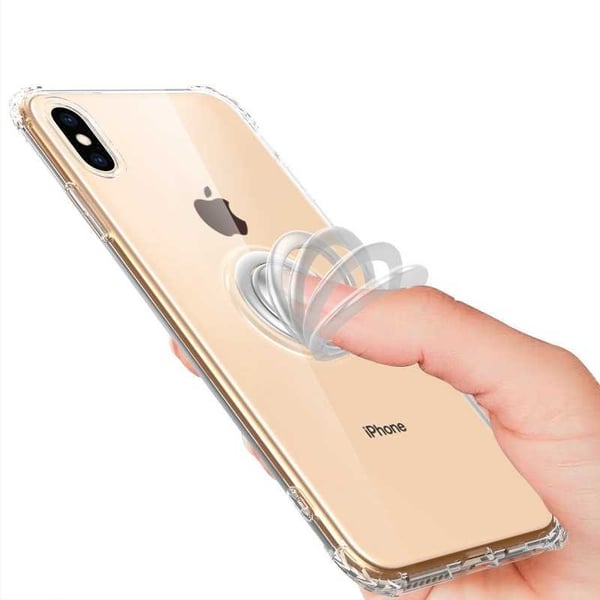 iPhone XS / X Iskunkestävä kansi sormustelineellä Fresh