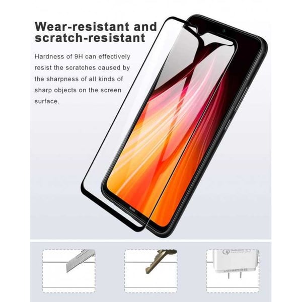 Xiaomi Redmi Note 8 Pro karkaistu lasi 0,26 mm 9H Fullframe