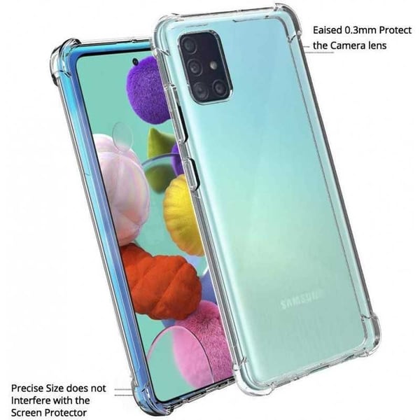 Samsung A71 iskuja vaimentava silikonikotelo Shockr