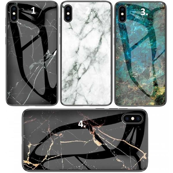 iPhone XS Max Marmorskal 9H Härdat Glas Baksida Glassback V2