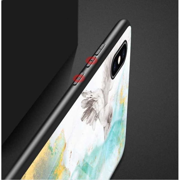 iPhone XS Max Marble Shell 9H Tempered Glass Back Glassback V2