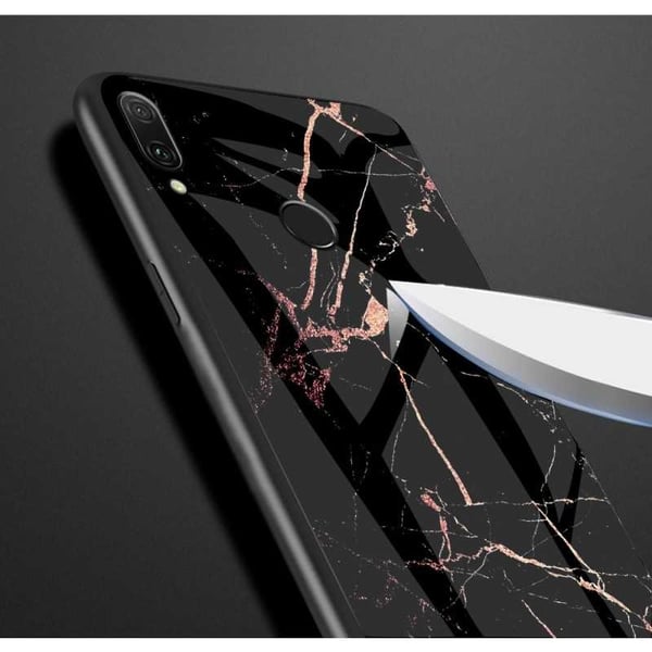 Xiaomi Redmi Note 7 Marble Shell 9H Tempered Glass Back Glassback V2