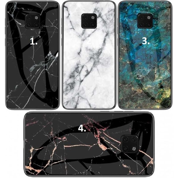 Huawei Mate 20 Pro Marble Shell 9H Karkaistu lasi Takaosa Glassback V2