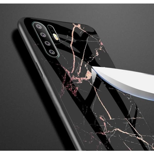 Huawei P30 Pro Marble Shell 9H karkaistu lasi tausta Glassback V2