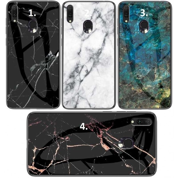 Samsung A20e Marble Shell 9H Tempered Glass Back Glassback V2