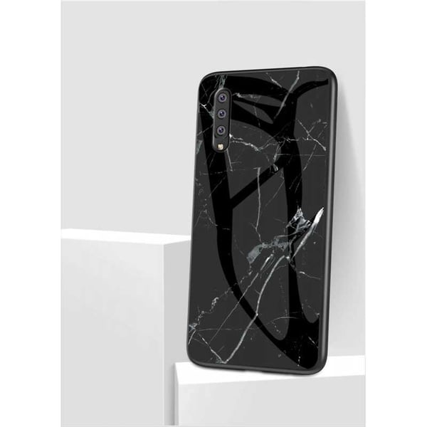 Samsung A70 Marble Shell 9H karkaistu lasi tausta Glassback V2