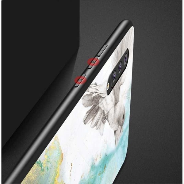 Samsung A7 2018 Marble Shell 9H karkaistu lasitausta Glassback V2