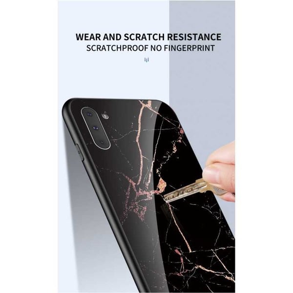 Samsung Note 10 Marmorikuori 9H Karkaistu lasi Takaosa Glassback V2