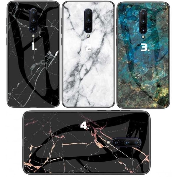 OnePlus 7 Pro Marble Shell 9H karkaistu lasitausta Glassback V2
