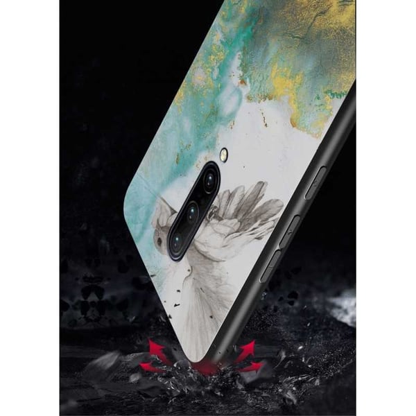 OnePlus 7 Pro Marble Shell 9H karkaistu lasitausta Glassback V2