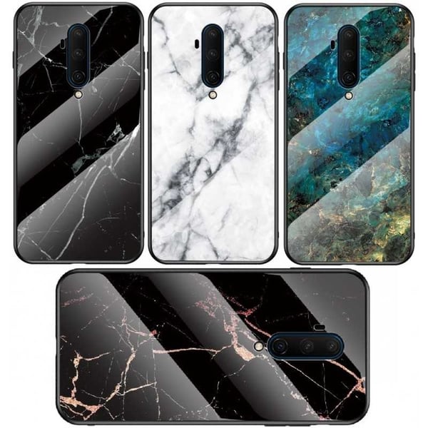 OnePlus 7T Pro Marble Shell 9H karkaistu lasitausta Glassback V2