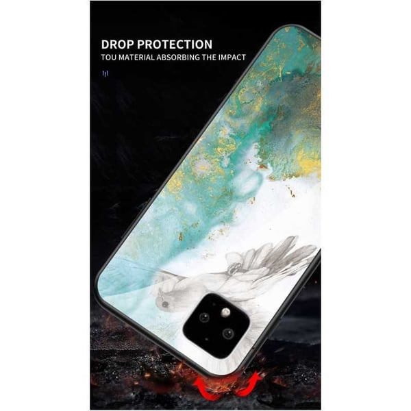 Google Pixel 4 XL Marble Shell 9H Tempered Glass Back Glassback V2