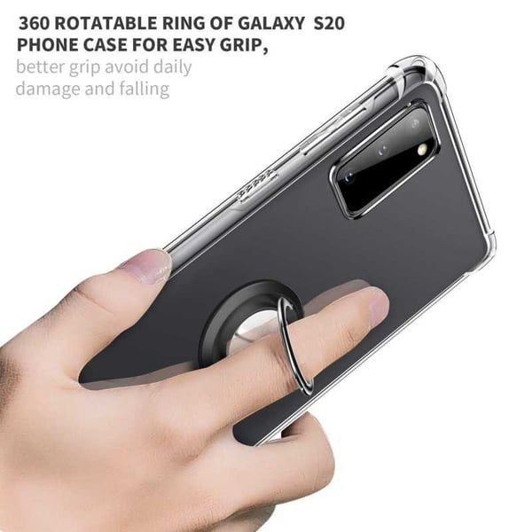 Samsung Galaxy S20 Iskunkestävä suojus sormustelineellä Fresh