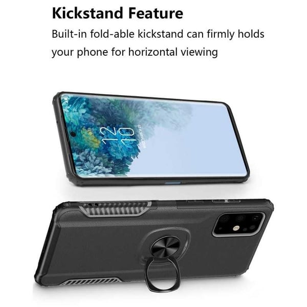 Käytännöllinen iskunkestävä Samsung A71 kotelo sormustelineellä V5