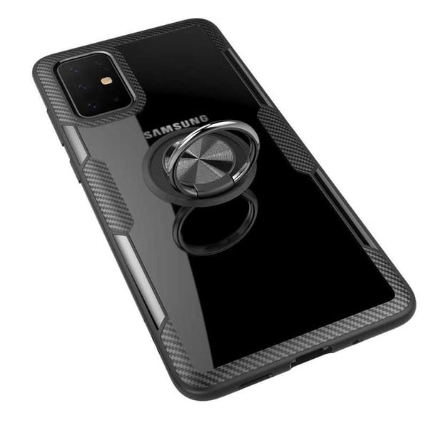 Samsung Galaxy A71 Käytännöllinen iskunkestävä kotelo sormustelineellä V4