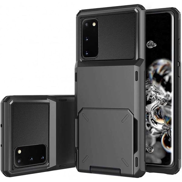 Samsung S20 Plus Stöttåligt Skal med Kortfack Void