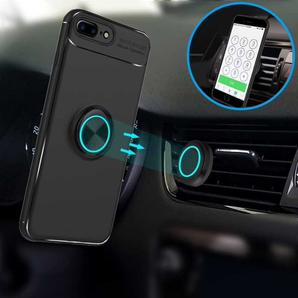 iPhone 8 Plus Käytännöllinen iskunkestävä kotelo sormustelineellä V3