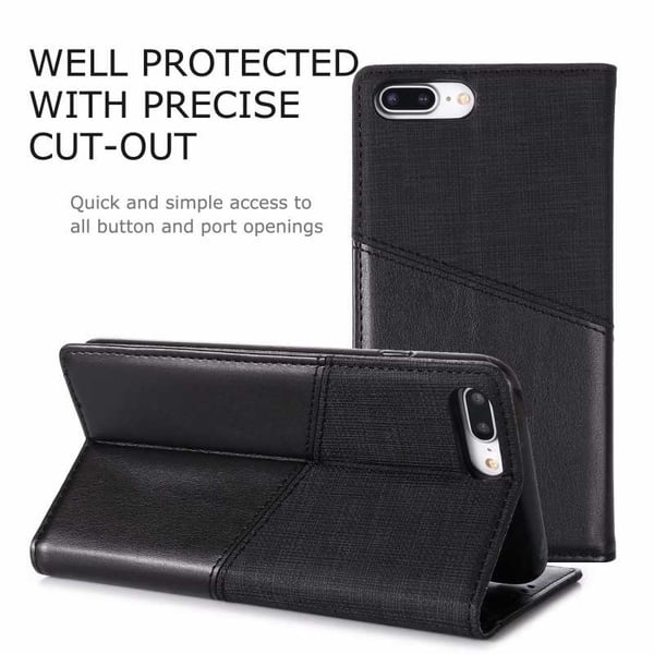 Tyylikäs iPhone 8 Plus -kuori PU-nahkaa ja RFID-esto