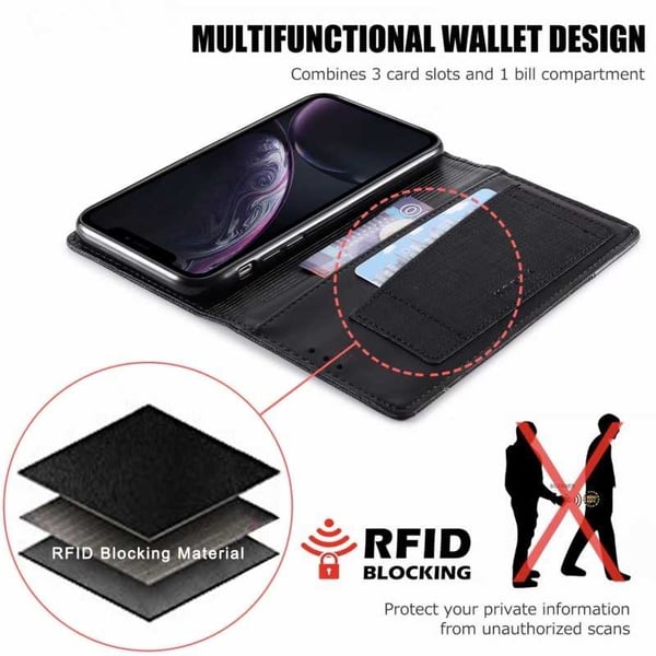 Tyylikäs iPhone 11 Pro -kuori PU-nahkaa ja RFID-esto