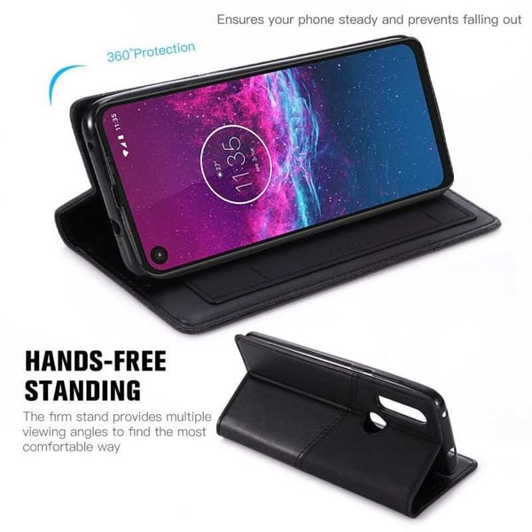 Motorola One Action Elegant PU-nahkakotelo RFID-estolla