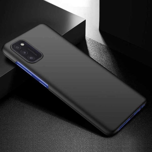 Samsung A41 Ultra-ohut kumipinnoitettu mattamusta Cover Basic V2