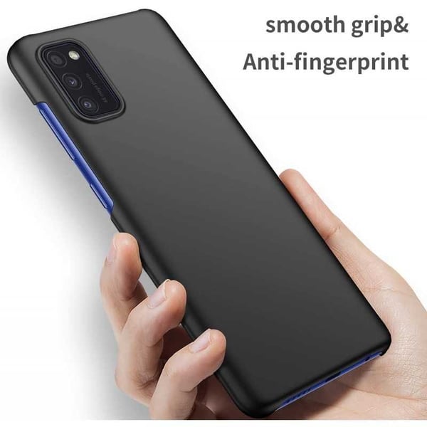Samsung A41 Ultra-ohut kumipinnoitettu mattamusta Cover Basic V2