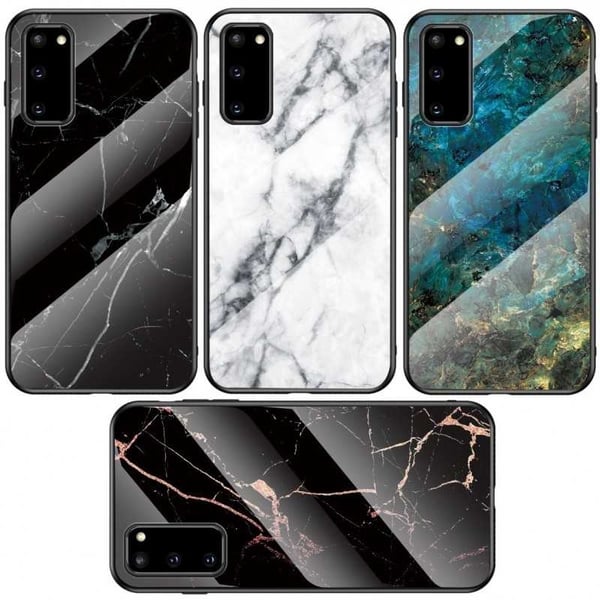 Samsung S20 Marble Shell 9H karkaistu lasi tausta Glassback V2