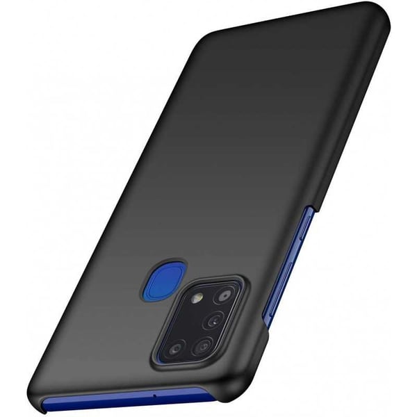 Samsung A21s Ultra-ohut kumipinnoitettu mattamusta Cover Basic V2