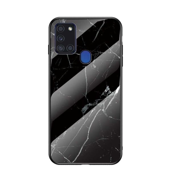 Samsung A21s Marble Shell 9H Tempered Glass Back Glassback V2