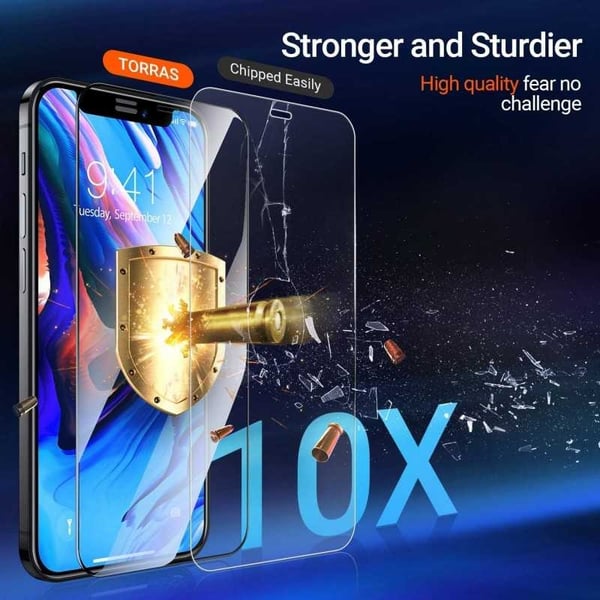 2-PACK iPhone 12 FullFrame 0,26 mm 9H karkaistu lasi