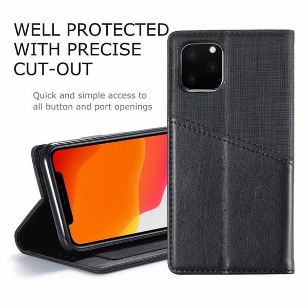 Tyylikäs iPhone 12 Pro -kuori PU-nahkaa ja RFID-esto