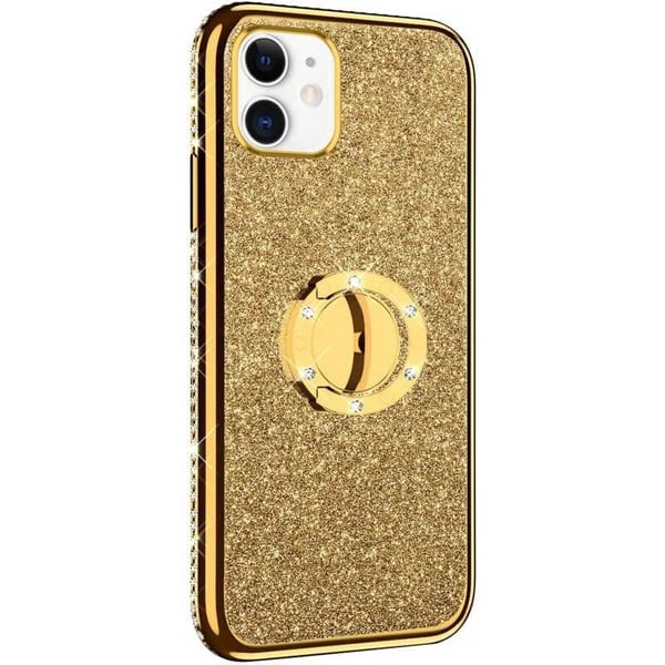 iPhone 12 iskuja vaimentava kotelo, jossa sormusteline tekojalokivi
