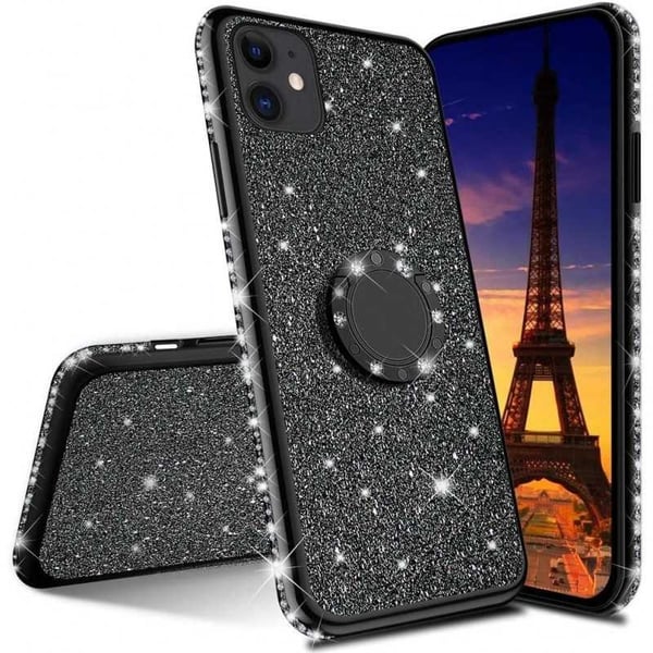 iPhone 12 Pro Iskunvaimenninkotelo, jossa sormusteline tekojalokivi