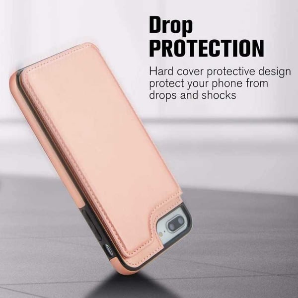 iPhone 7/8 / SE 2020 iskunkestävä kotelo, 3-taskuinen Flippr Rose Gold