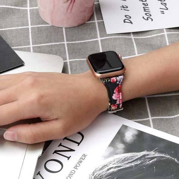 Apple Watch 40 mm / 38 mm tyylikäs nahkaranneke Mercy Flower