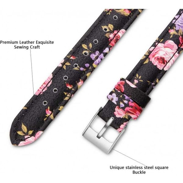 Apple Watch 40 mm / 38 mm tyylikäs nahkaranneke Mercy Flower