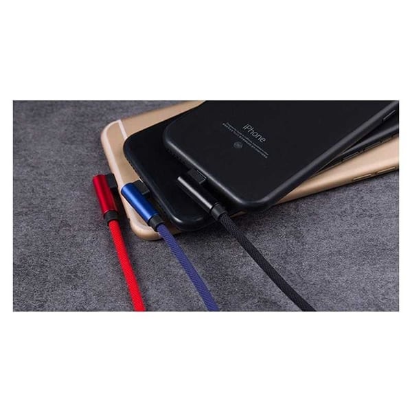 2m Slitstark Flätad Metallic Lightning Kabel Quick Charge 3.0