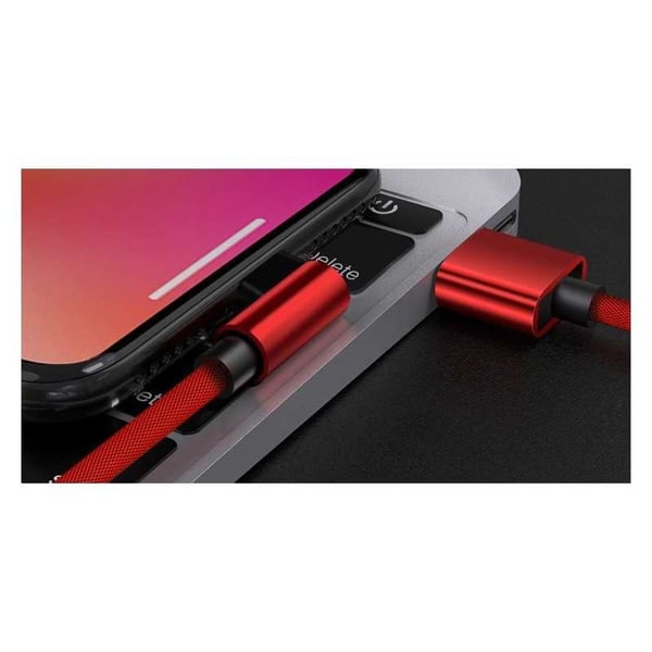2m Slitstark Flätad Metallic Lightning Kabel Quick Charge 3.0