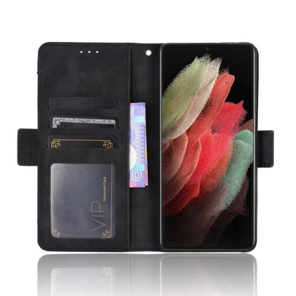 Samsung S21 Ultra Wallet Case PU-nahkainen 6-POCKET Winston V3