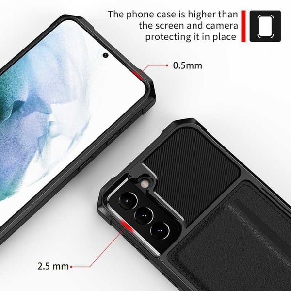 Samsung S21 Stöttåligt Skal med Kortfack Solid V2
