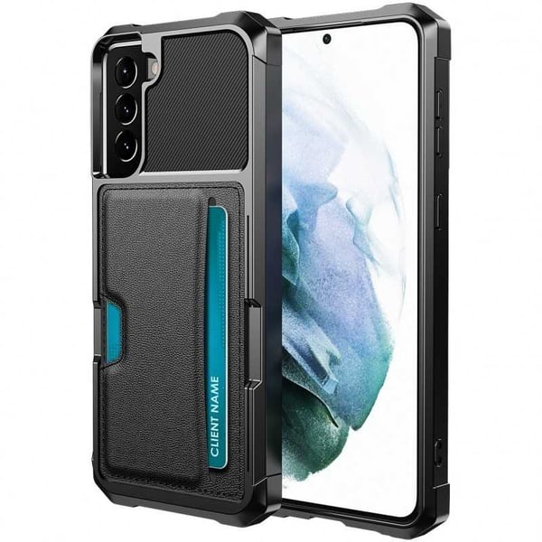 Samsung S21 Stöttåligt Skal med Kortfack Solid V2