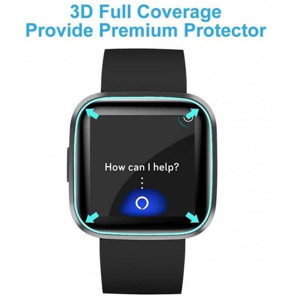 2-PACK Fitbit Sense FullFrame 3D karkaistu lasi 0,2mm 9H