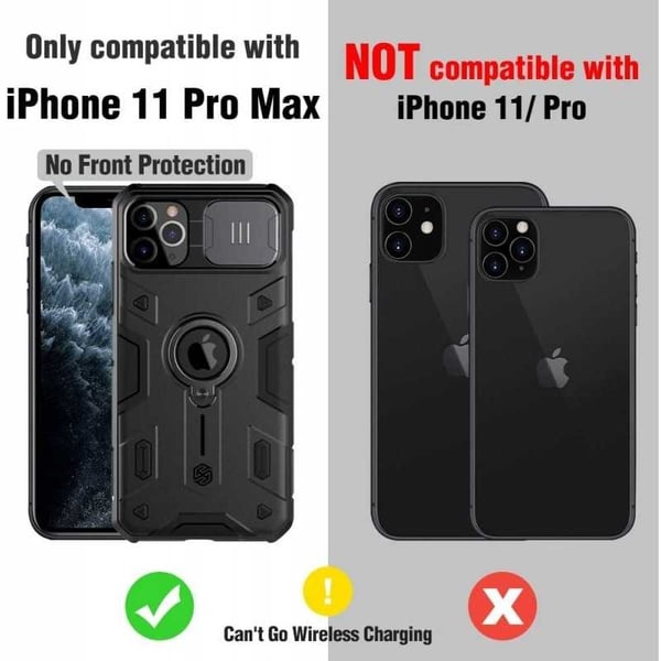 iPhone 11 Pro Max Iskunkestävä kotelo sormustelineellä Nillkin