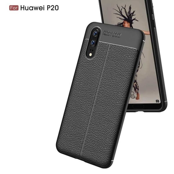 Huawei P20 Iskunkestävä ja iskuja vaimentava nahkatakki
