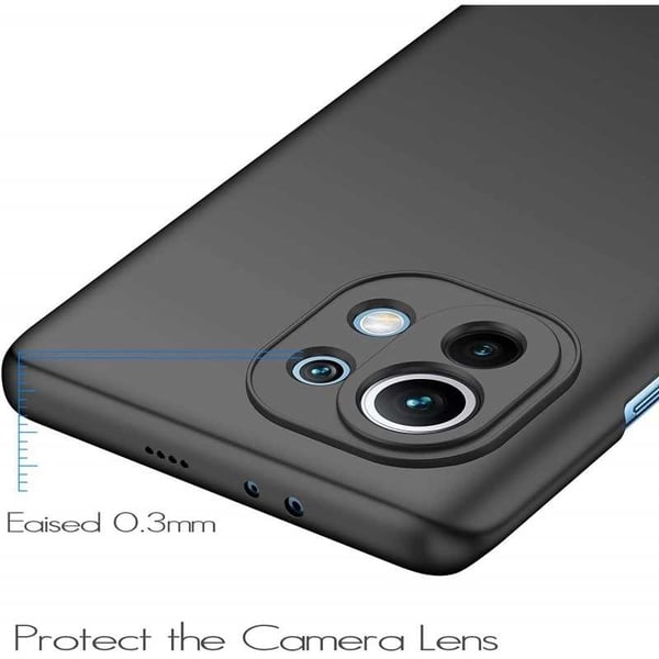 Xiaomi Mi 11 Ultra-ohut kumipinnoitettu mattamusta Cover Basic V2