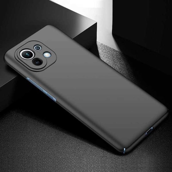 Xiaomi Mi 11 Ultra-ohut kumipinnoitettu mattamusta Cover Basic V2