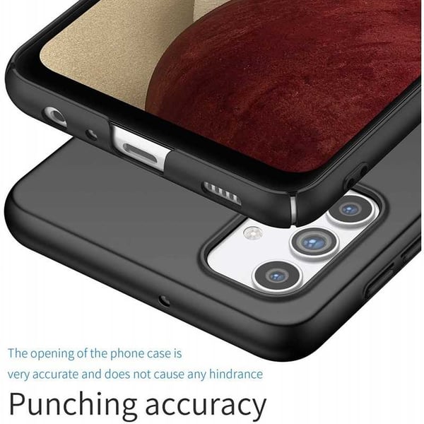 Samsung A32 5G Erittäin ohut kumipinnoitettu mattamusta Cover Basic V2